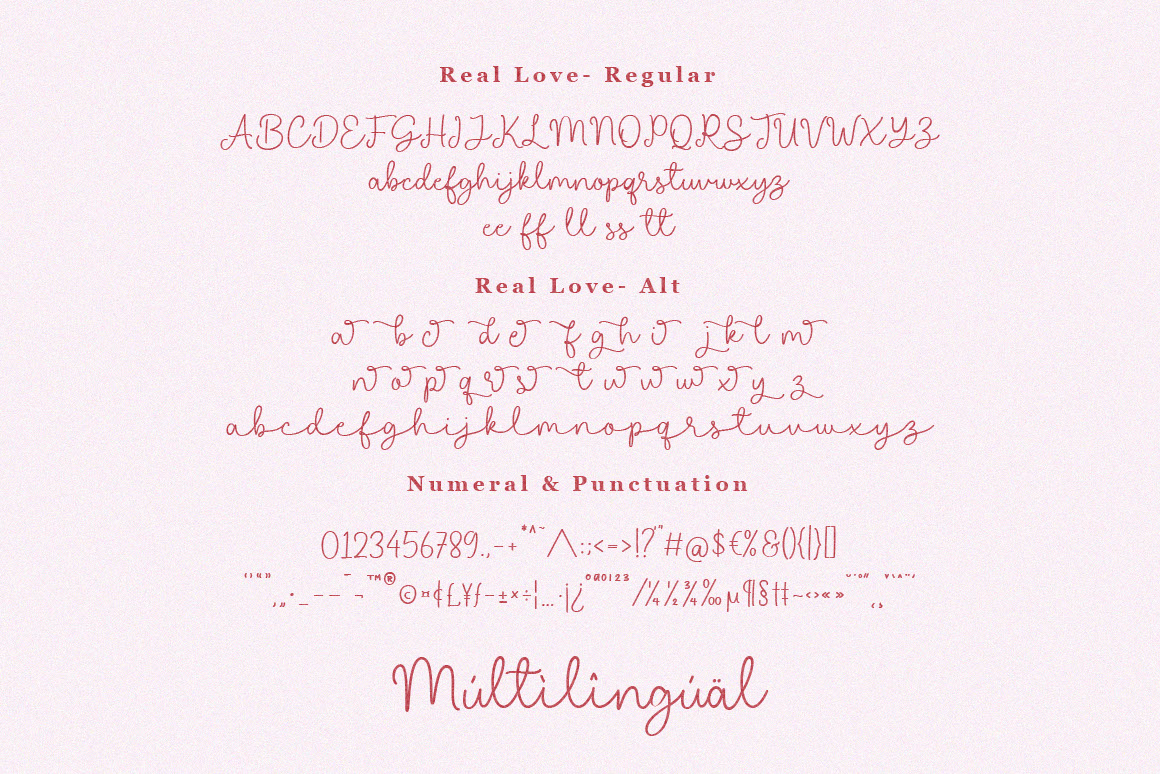 Real Love - Heart Swash Script Font rendition image