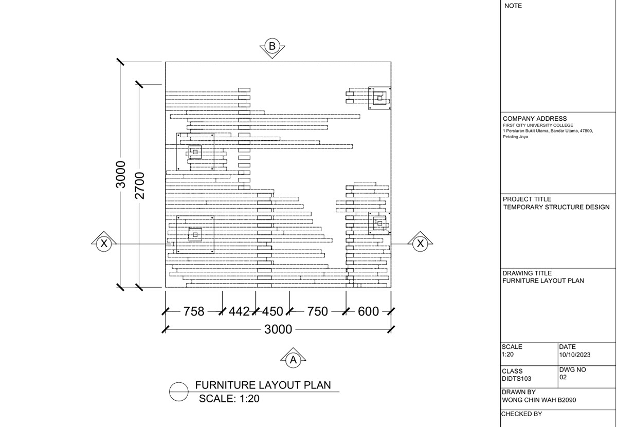 Technical drawing - temporary structure rendition image