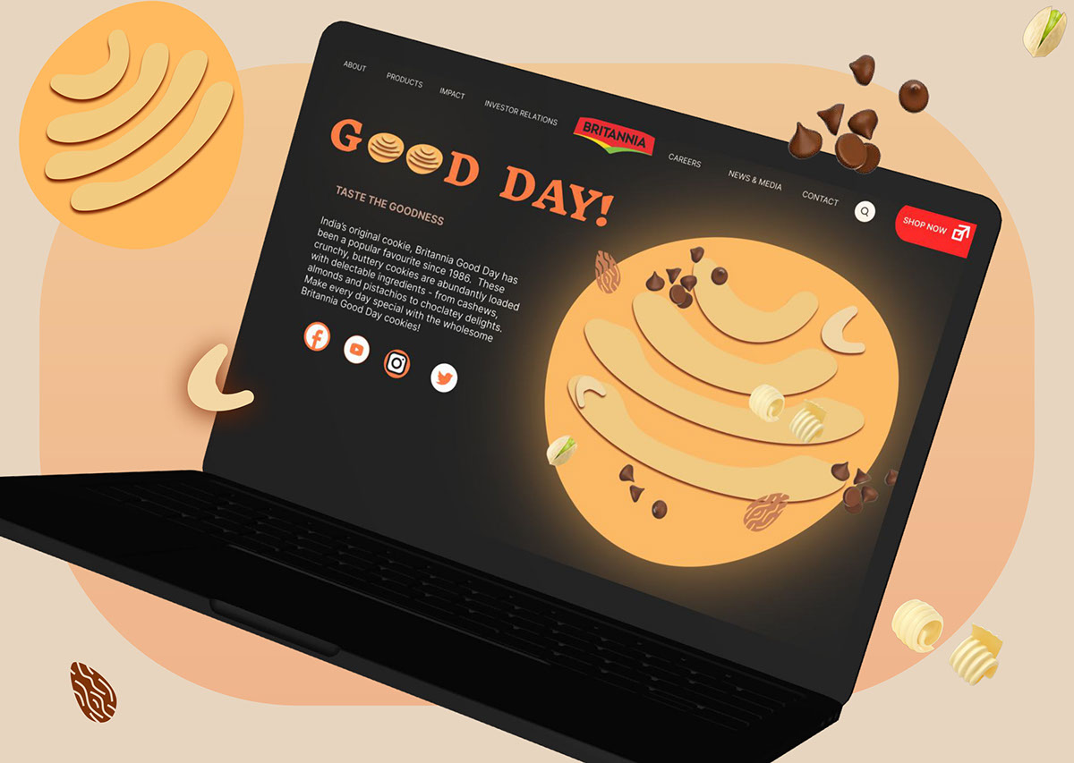 GOOD DAY Biscuit website Redesign rendition image