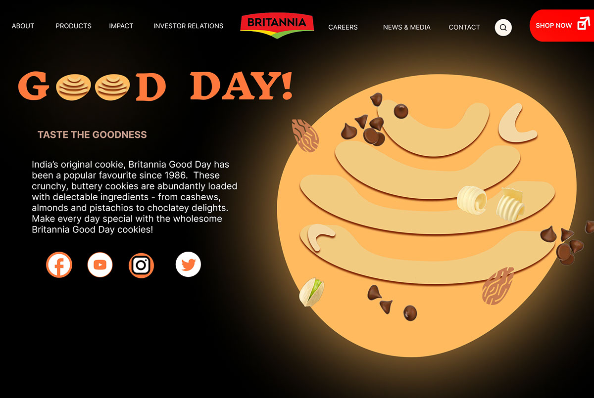 GOOD DAY Biscuit website Redesign rendition image