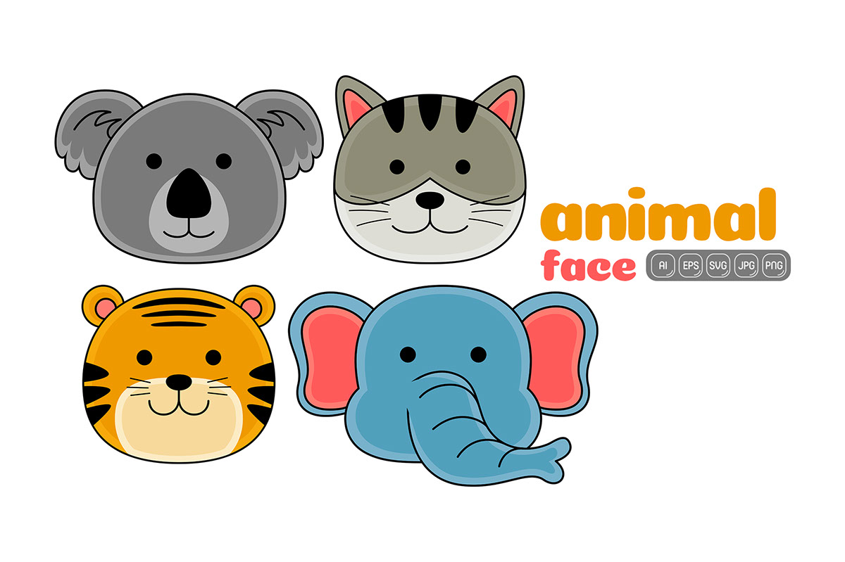 Animal Face Element Vector Pack rendition image