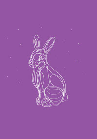 Glass Rabbit PNG with Stars
