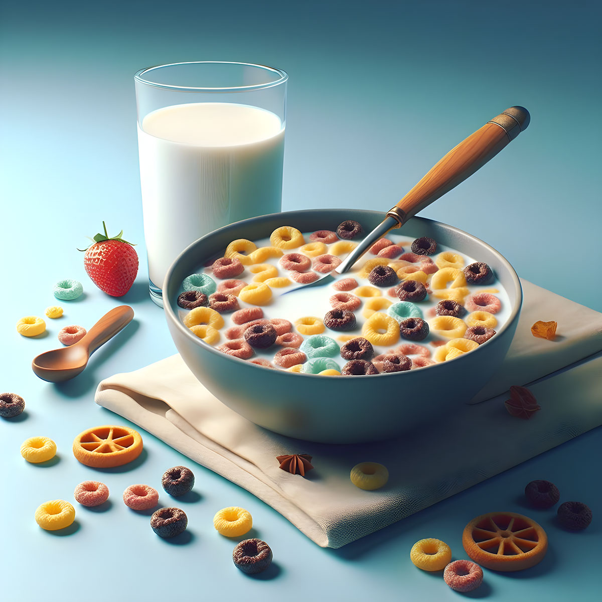 cold cereal and milk rendition image