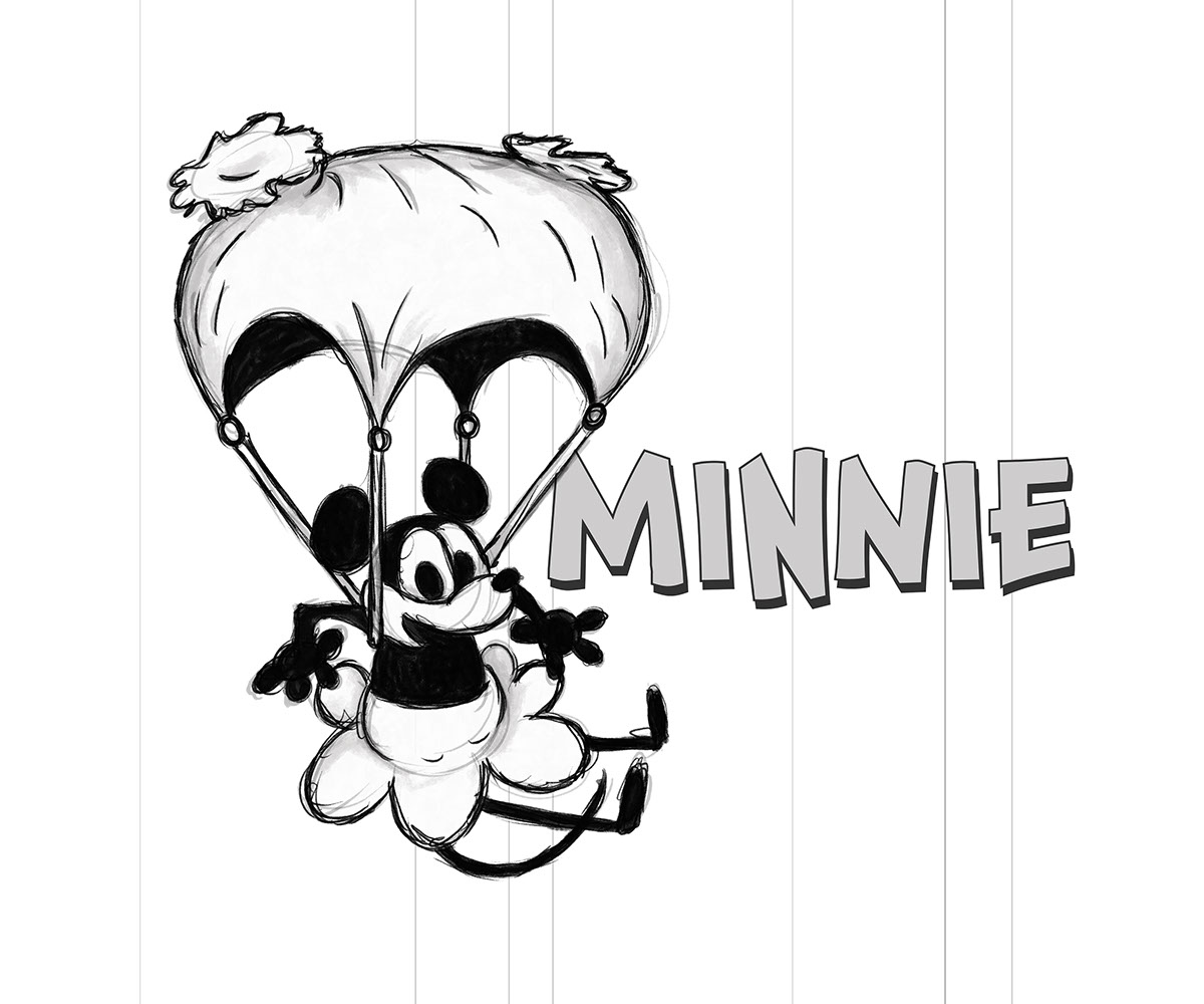 Plane Minnie rendition image