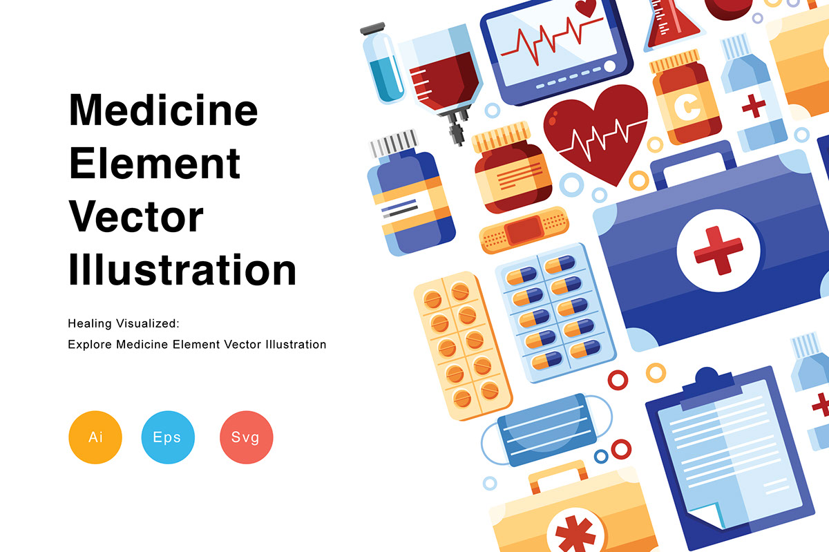 Medicine Element Vector Illustration rendition image