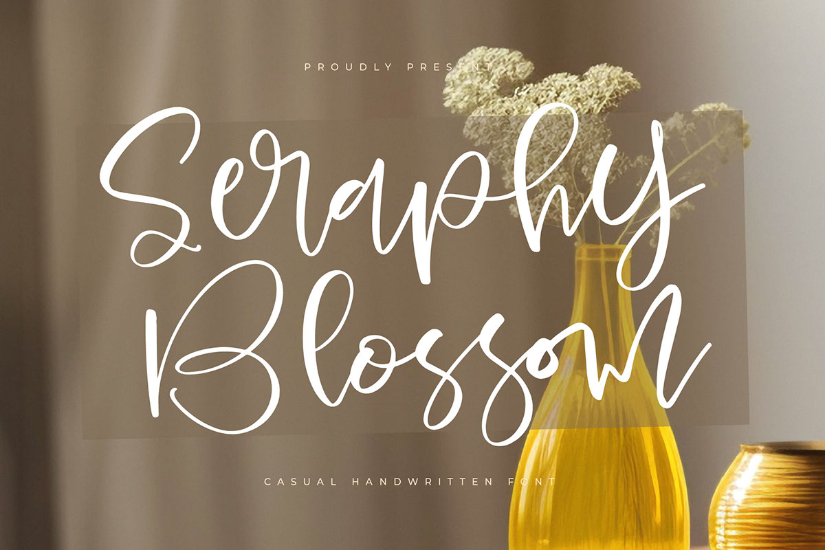 Seraphy Blossom - Casual Handwritten Font rendition image