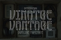 Vintage Vantage Outline Typeface