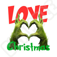 Love Christmas - Grinch hands forming a Heart