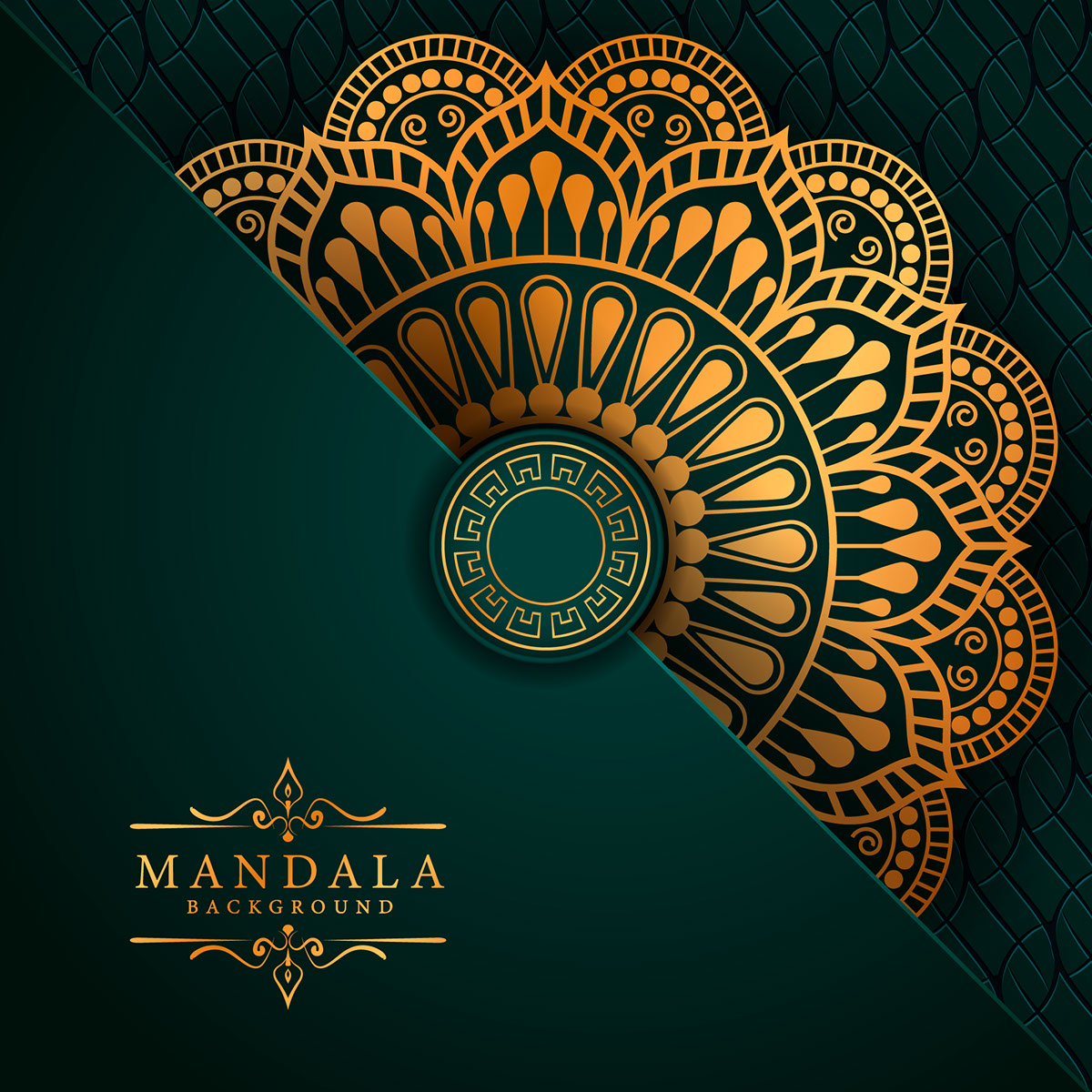 Luxury mandala background with elegant golden arabesque rendition image