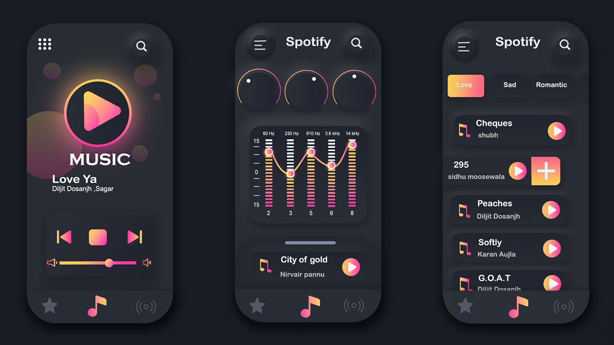 music app design rendition image