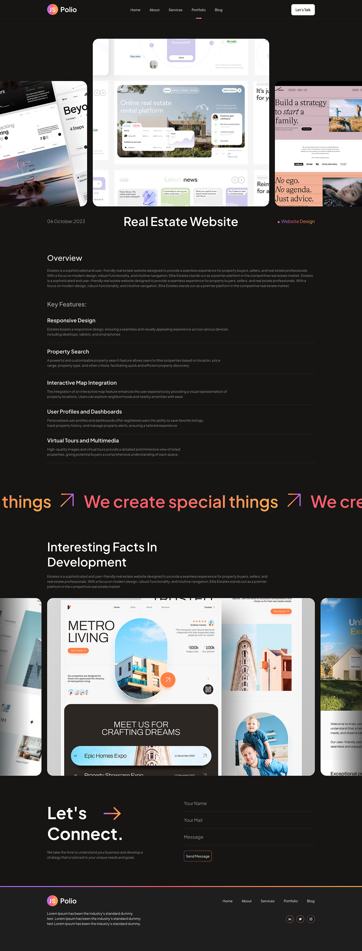 Personal Portfolio Landing Page Ui Design rendition image