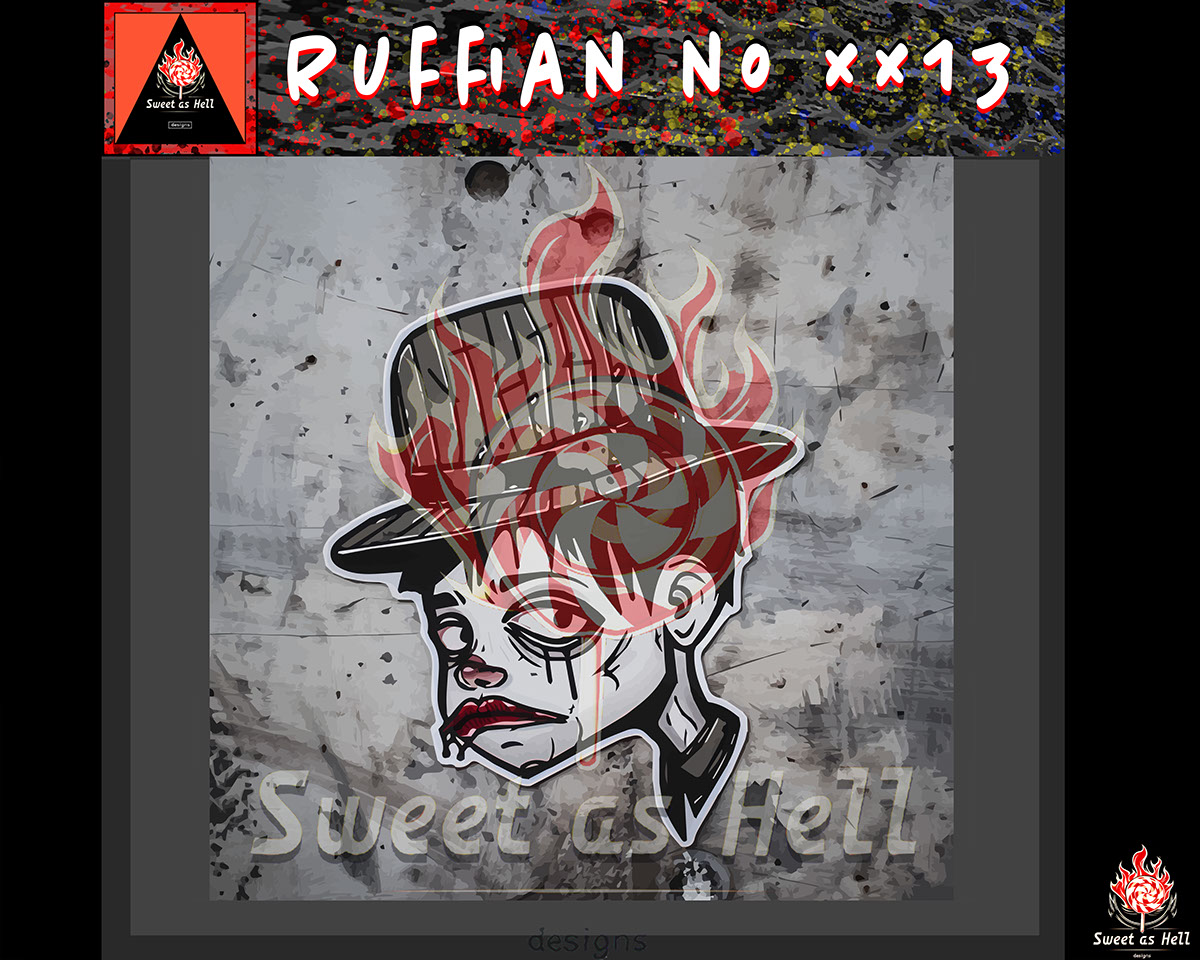 Sweet_As_Hell_Designs_Licensable_Ruffian_no_13 rendition image
