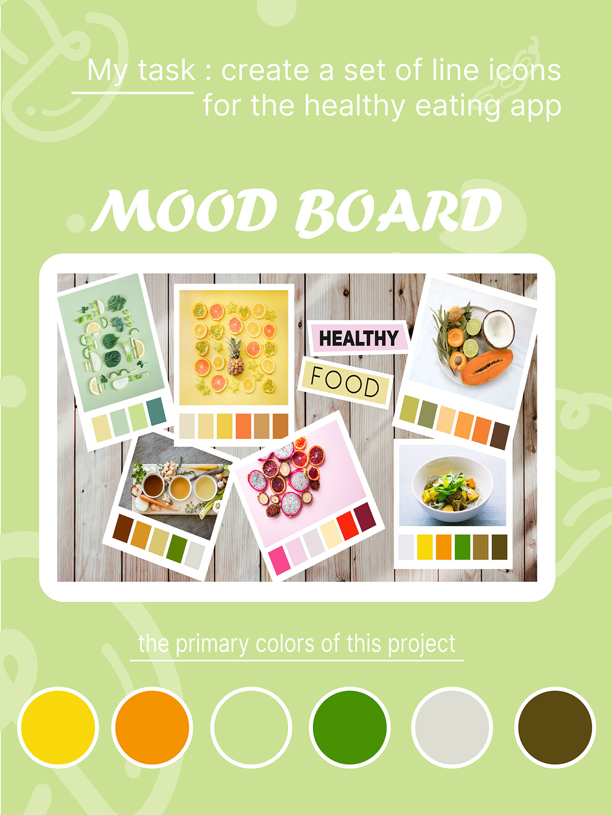 Healthy food icons rendition image
