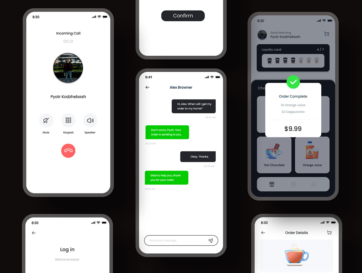 Insomner - Coffee Shop Mobile App UI Kit - Figma UI Kit rendition image
