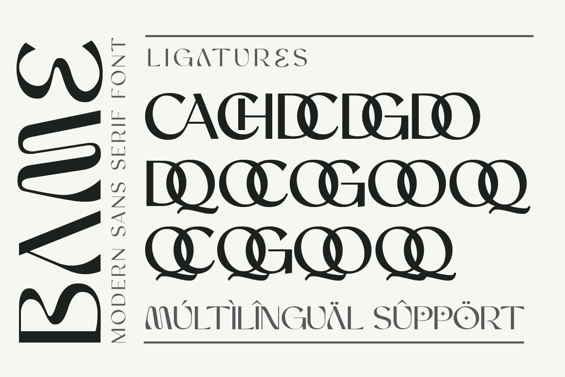 Bame Font - 3 Weights rendition image