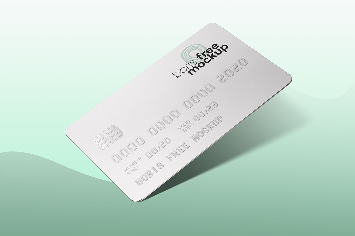 Free PSD credit card mockup rendition image