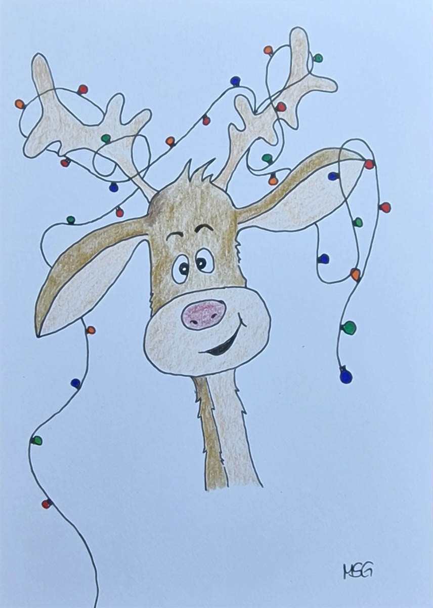Christmas moose rendition image