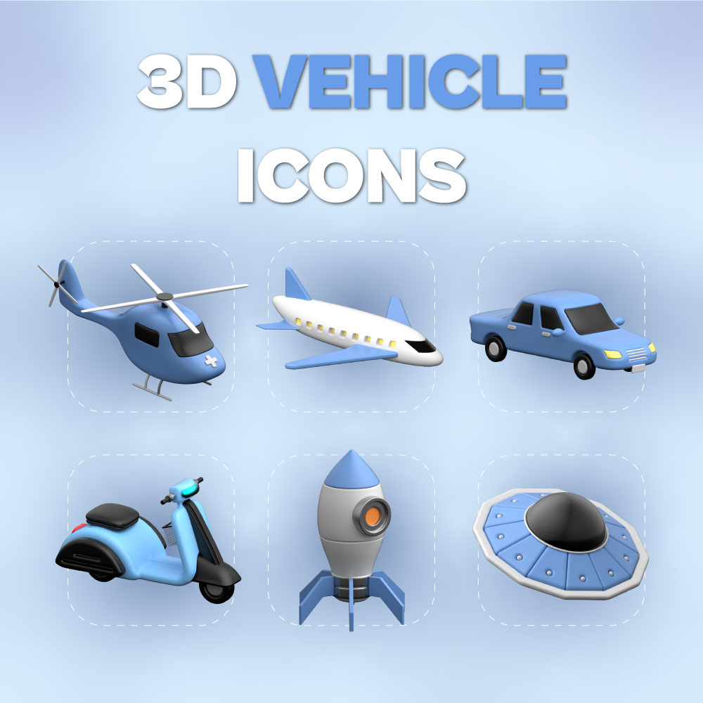 3D Vehicle Icons rendition image
