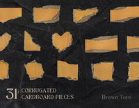 31 Brown Torn Corrugated Cardboards