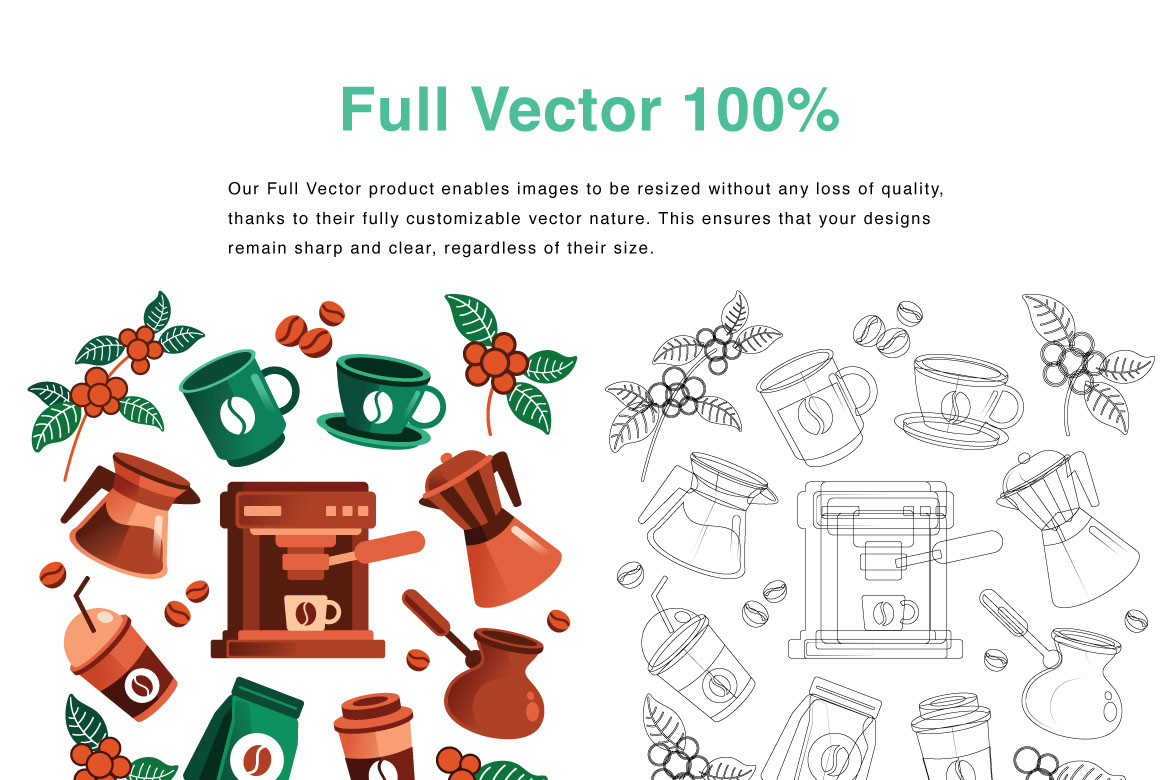 Coffee Elements Vector Illustration rendition image