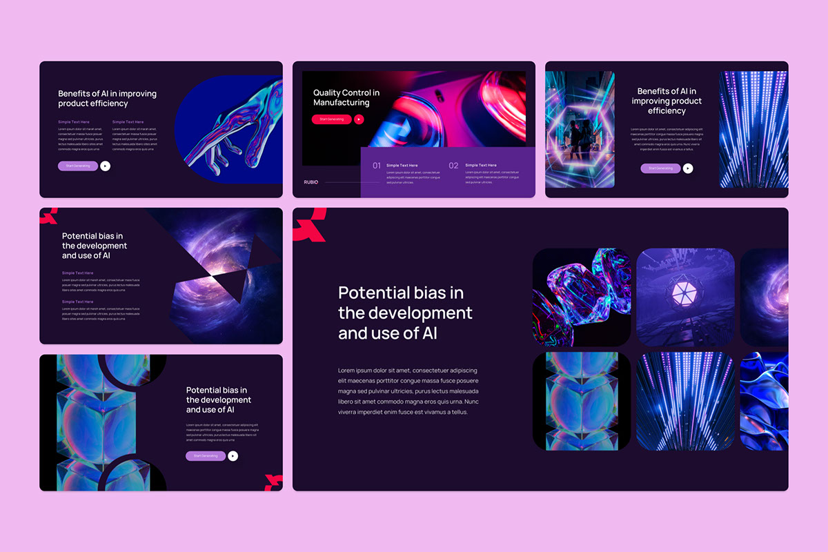 Rubiq - Artificial Intelligence PowerPoint Template rendition image