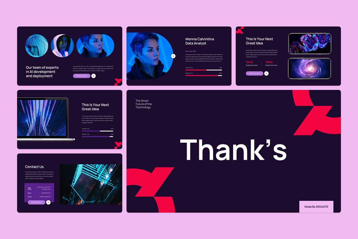 Rubiq - Artificial Intelligence PowerPoint Template rendition image