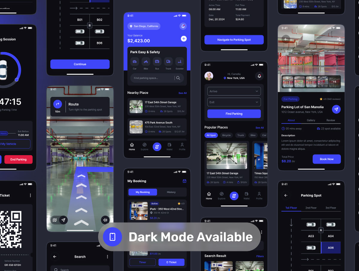 Find Parking Spot Mobile App UI Kit on Behance :: Behance