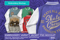 embroidery varsity jacket back and front