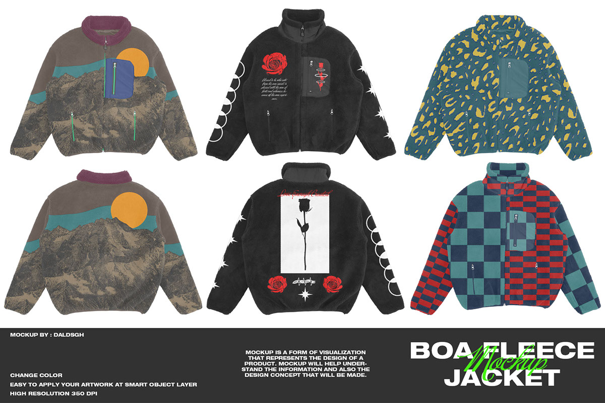 Boa Fleece Jacket - Mockup Link rendition image