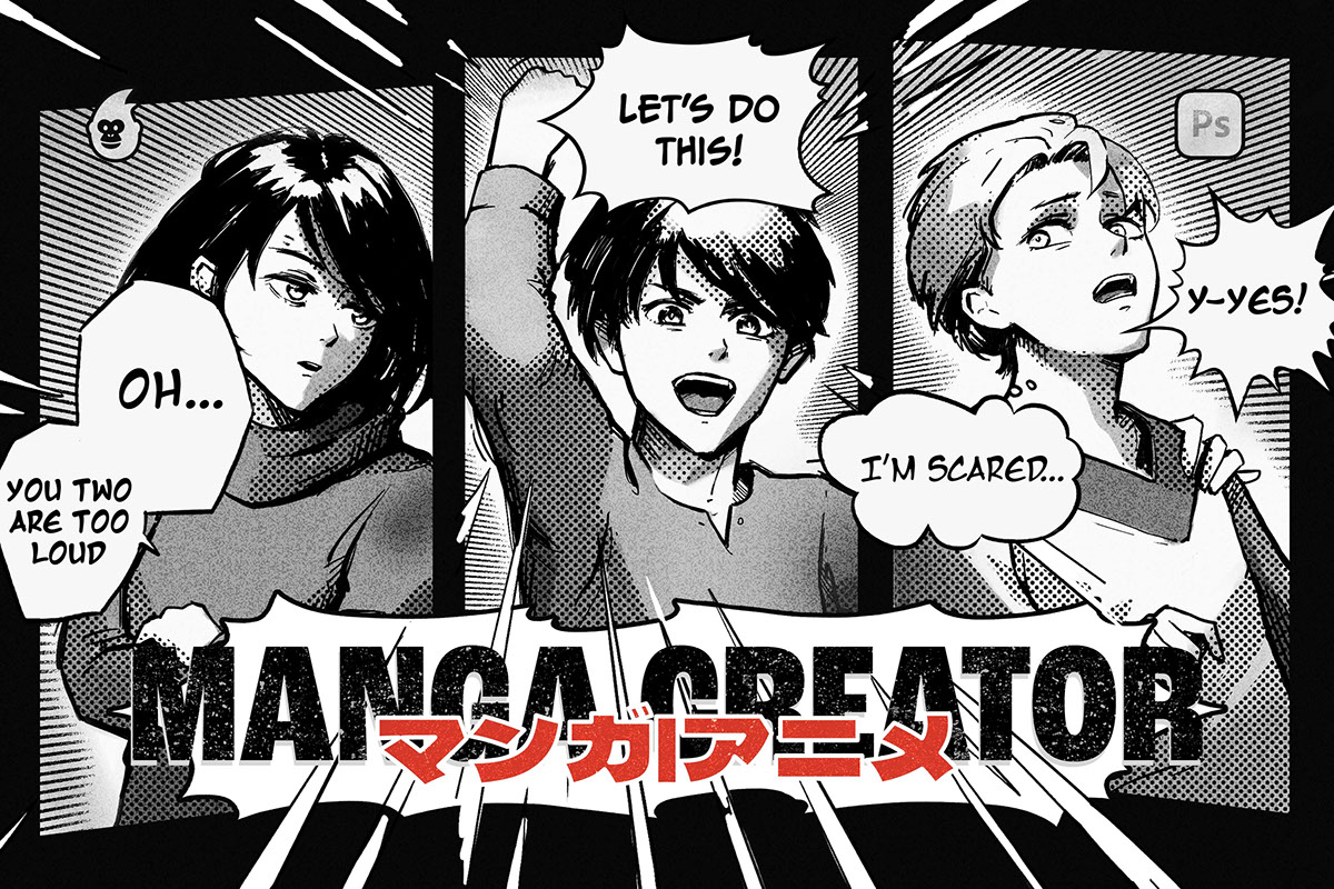 Manga Creator PS Brushes rendition image