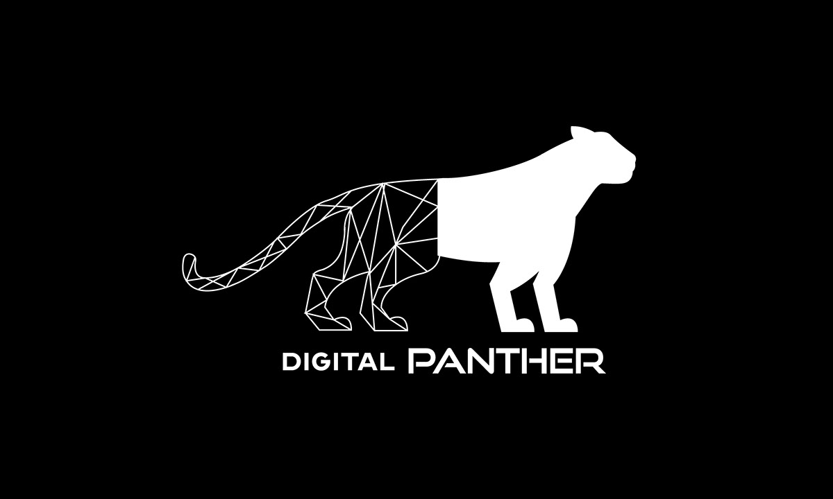 Riders Cafe and Digital Panther Logo Design rendition image