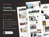 Travel Blog Page Template Website UI Design
