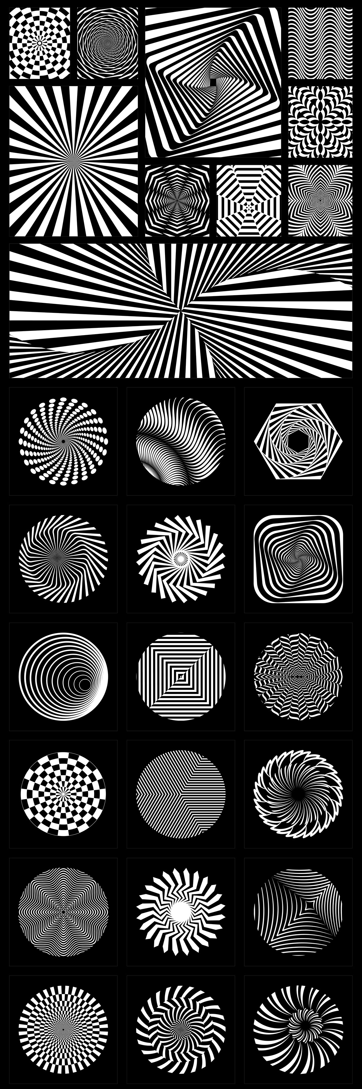 Hypnotic Optical Illusion Vector Set on Behance :: Behance