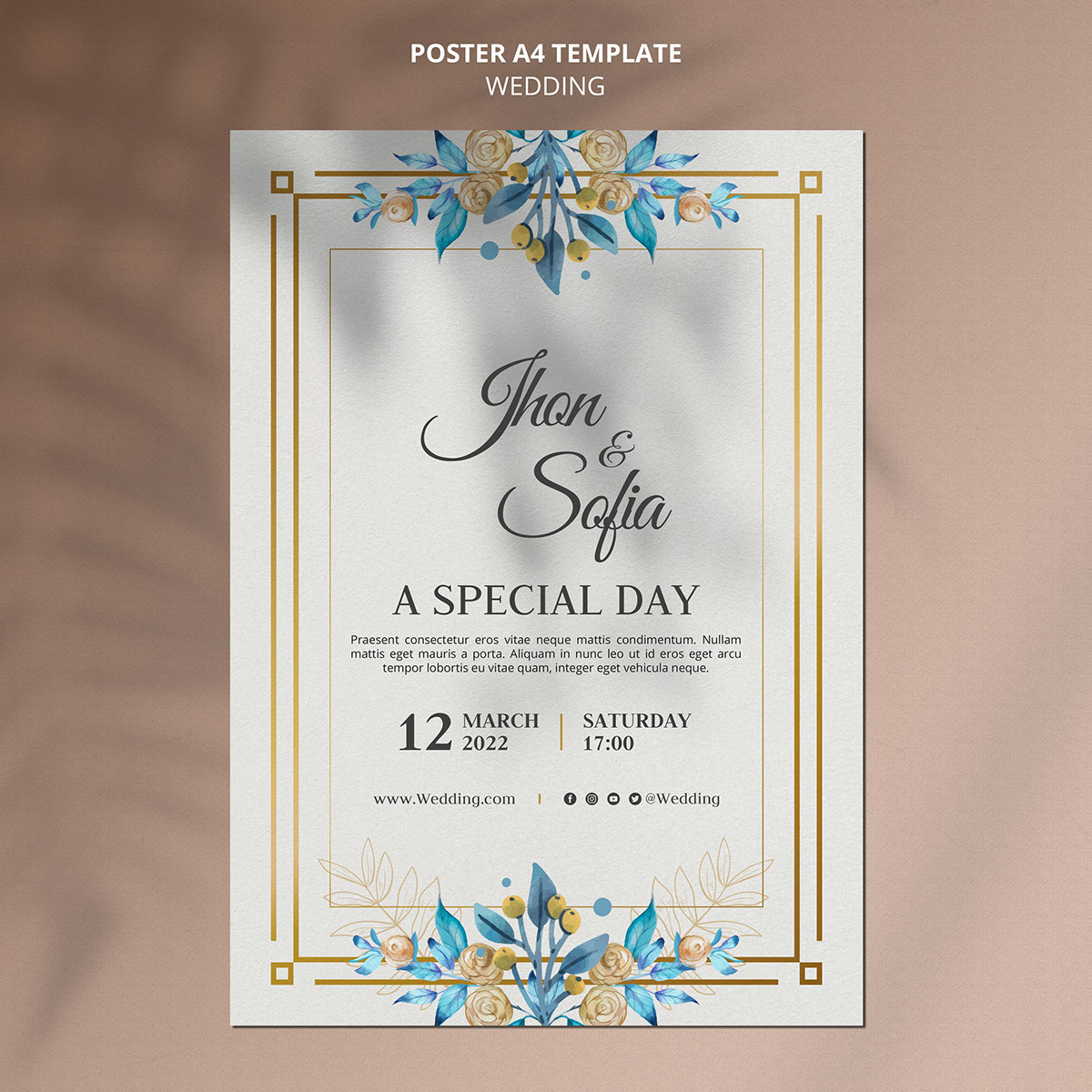 Wedding invitation card design rendition image