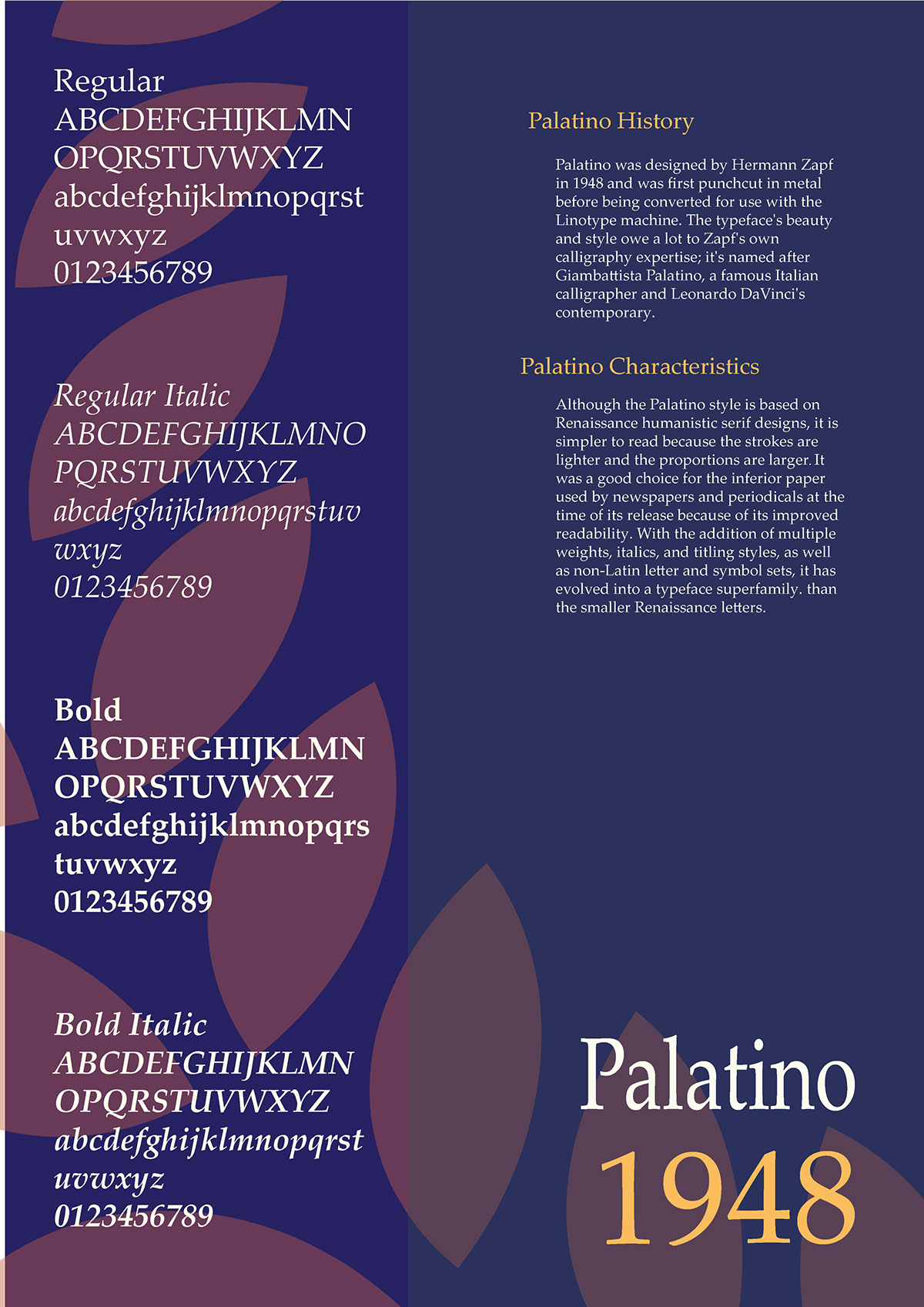 Palatino Typeface rendition image