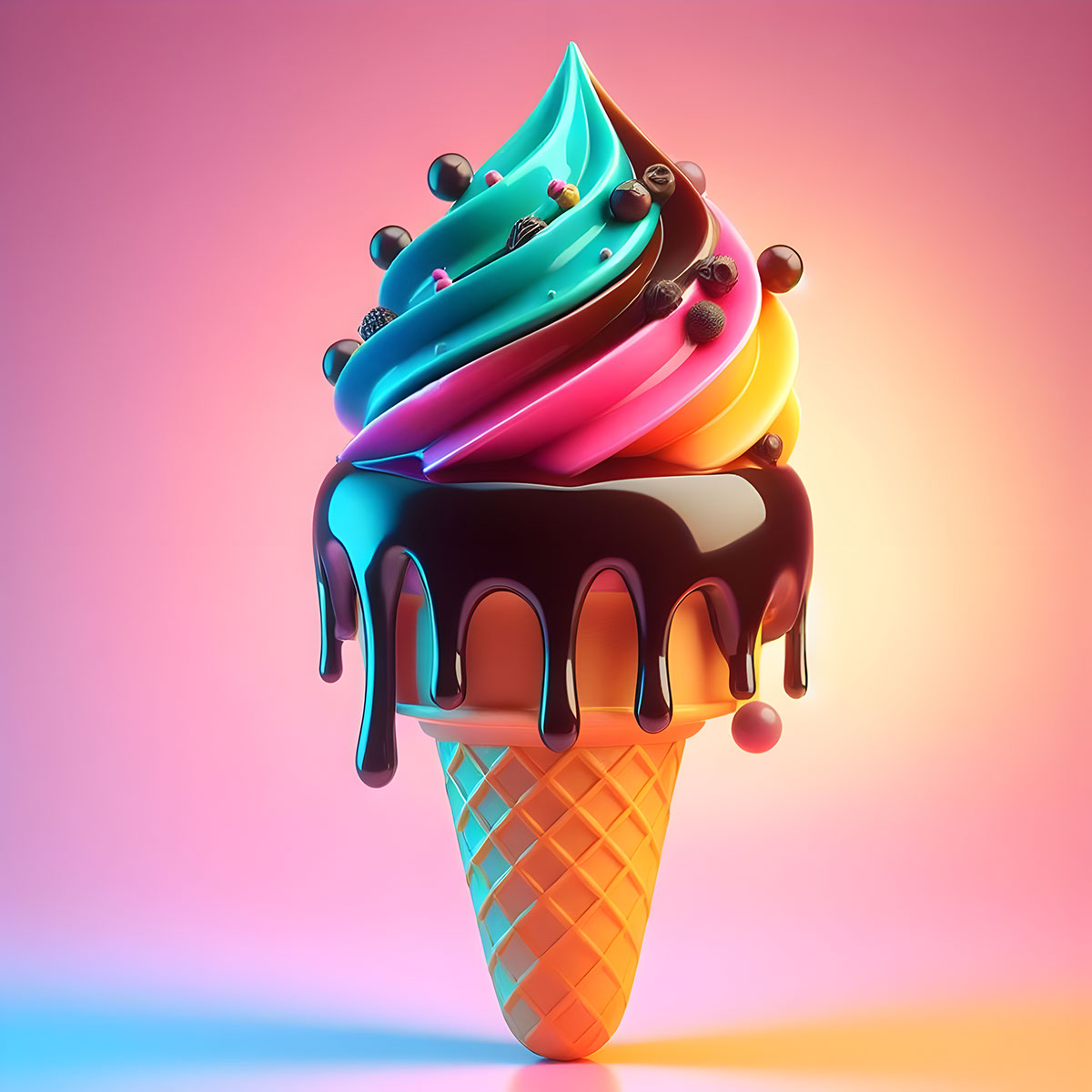 3d ice creame rendition image