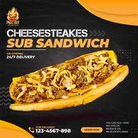 Cheesesteak sub sandwich