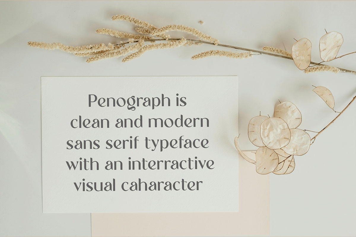 Penograph Elegant Typeface rendition image