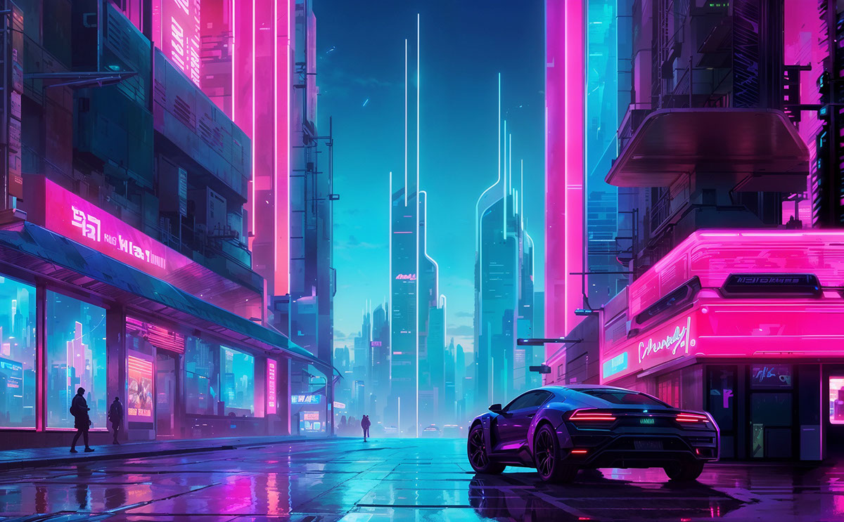 Neon Street PinknBlue rendition image