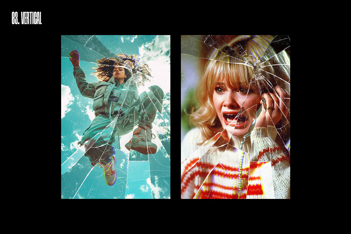 Broken Glass Photo Effects Bundle rendition image