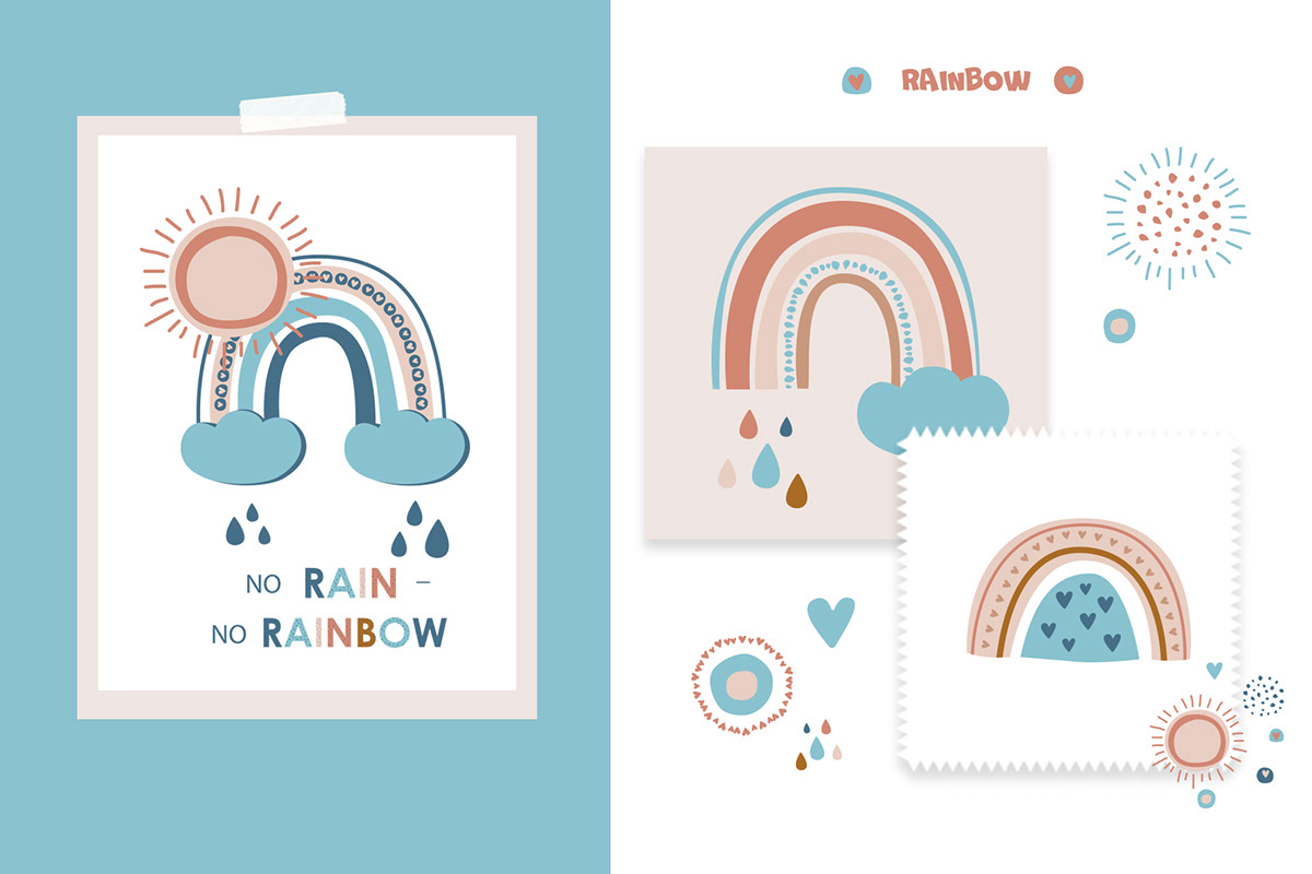 Rainbow Vector Clipart By ElenaDoroshArt rendition image