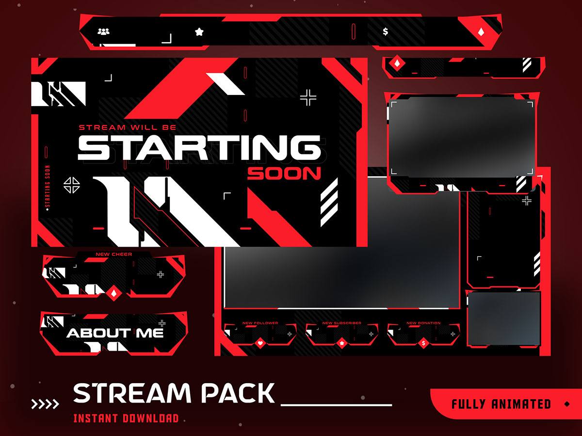 Computer Grid Overlay Hyper Grid Animated Stream Overlay Package on Behance :: Behance