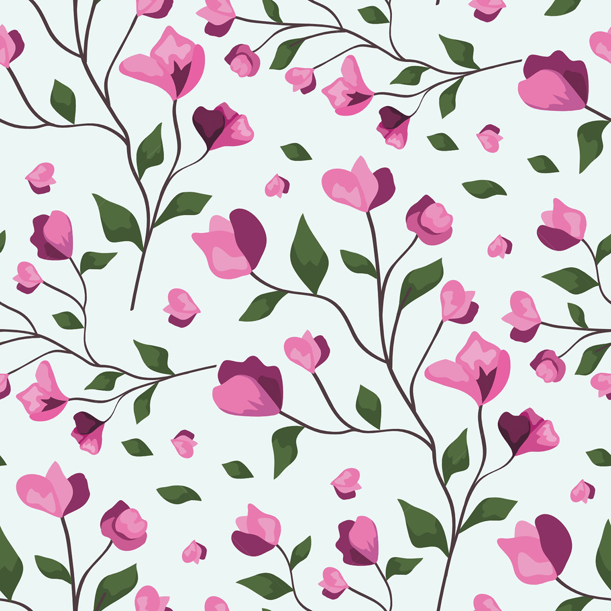 buff fabric seamless floral pattern rendition image