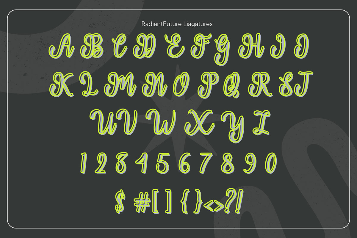 Radiant Future Calligraphy Typeface rendition image