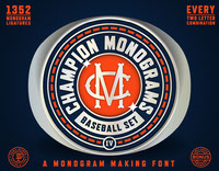 Champion Monograms Font Baseball Set 4
