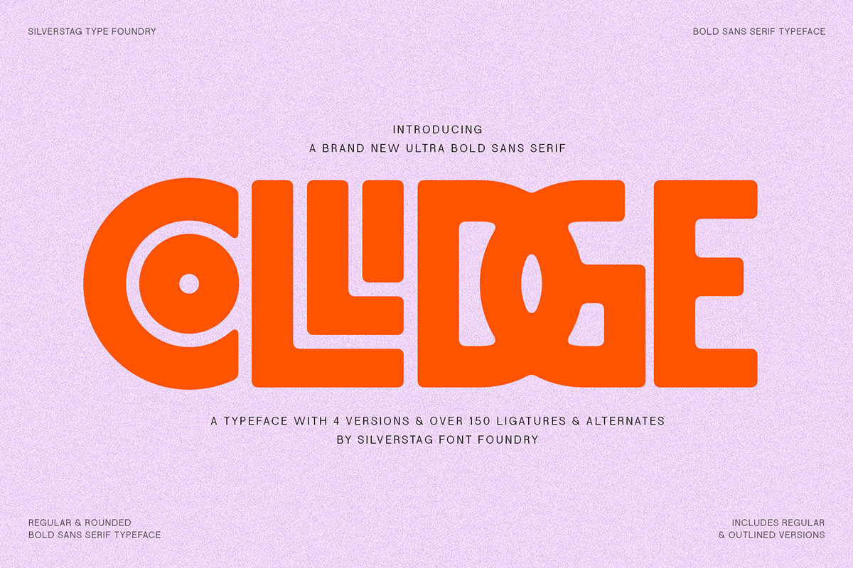 Collidge - Bold Ligature Rich Sans Serif Font rendition image