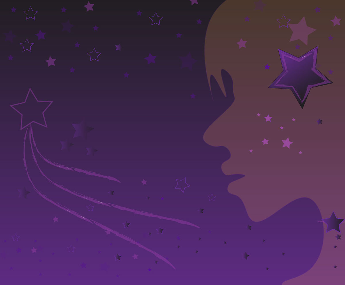 Purple stars rendition image