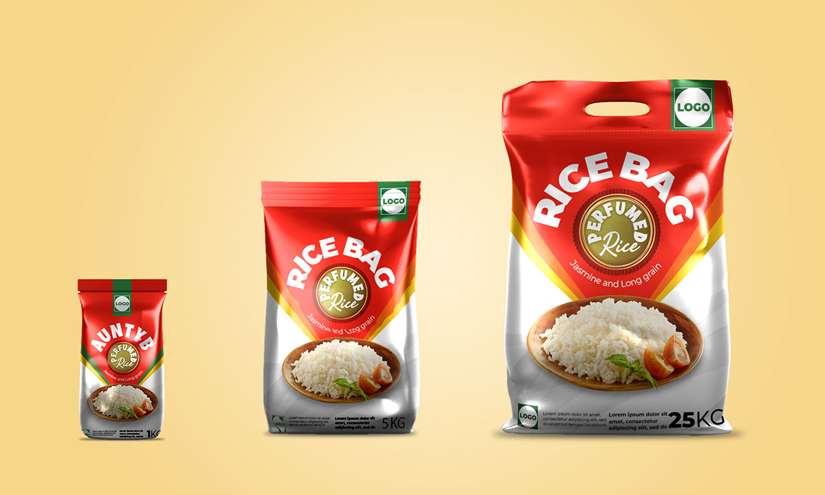 Rice Bag Mock-up rendition image