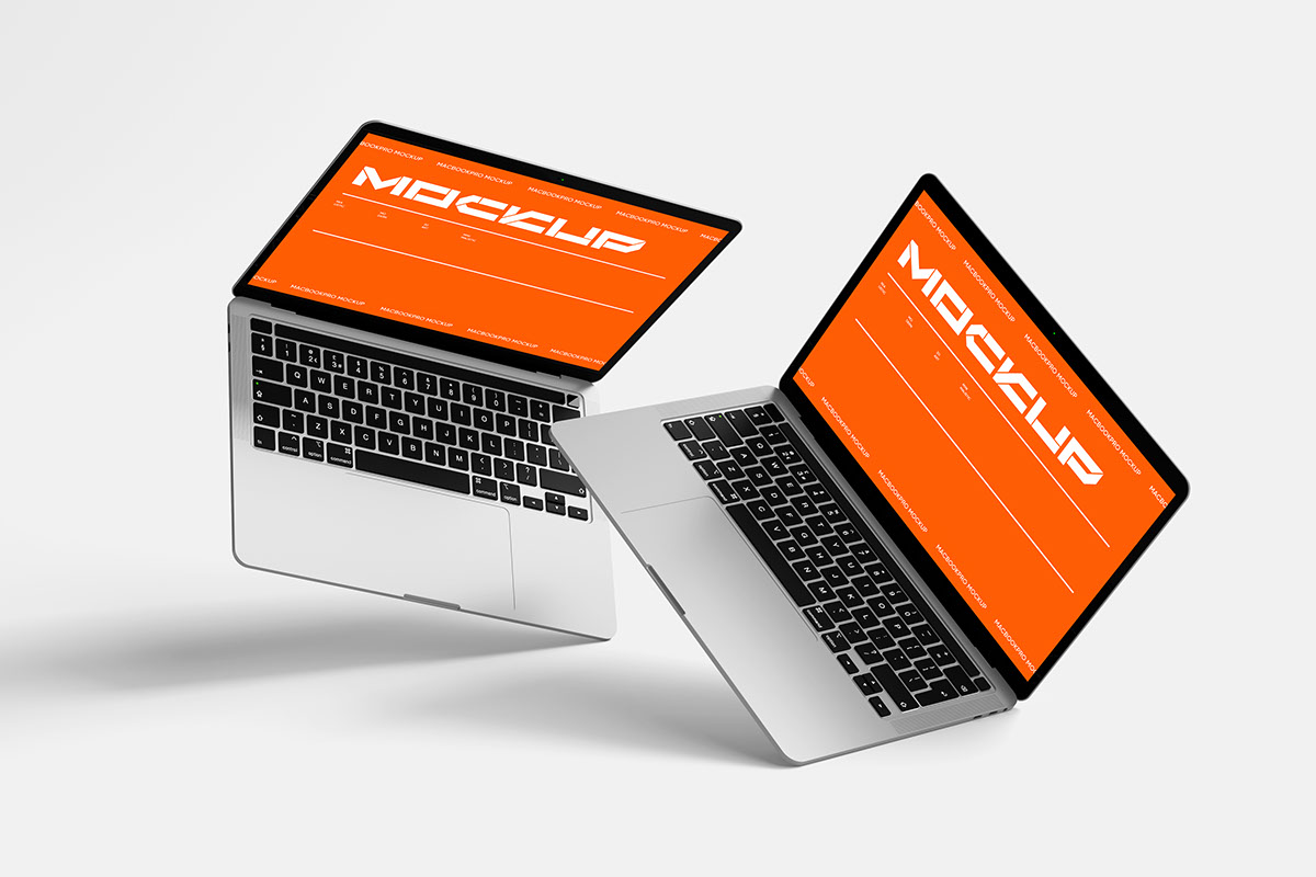 Macbook Mockup With Plan Background rendition image