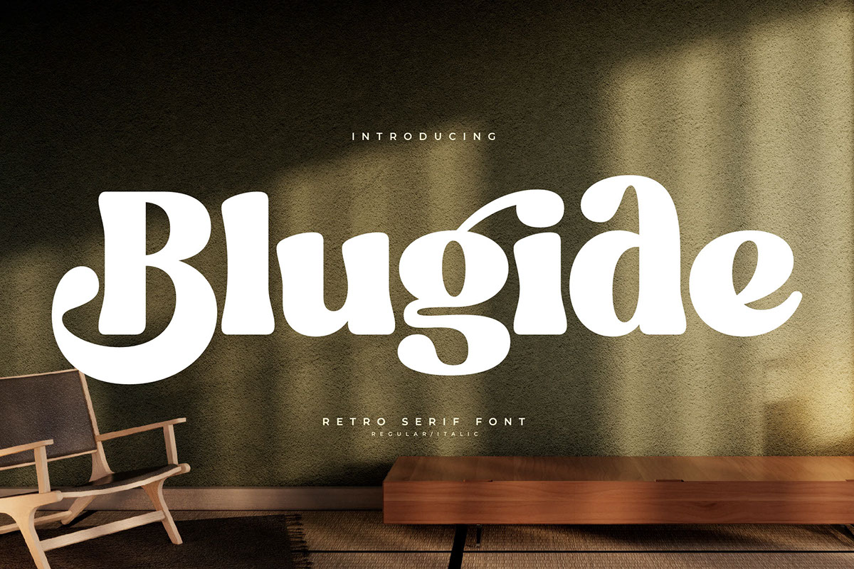 Blugide - Retro Serif Font rendition image